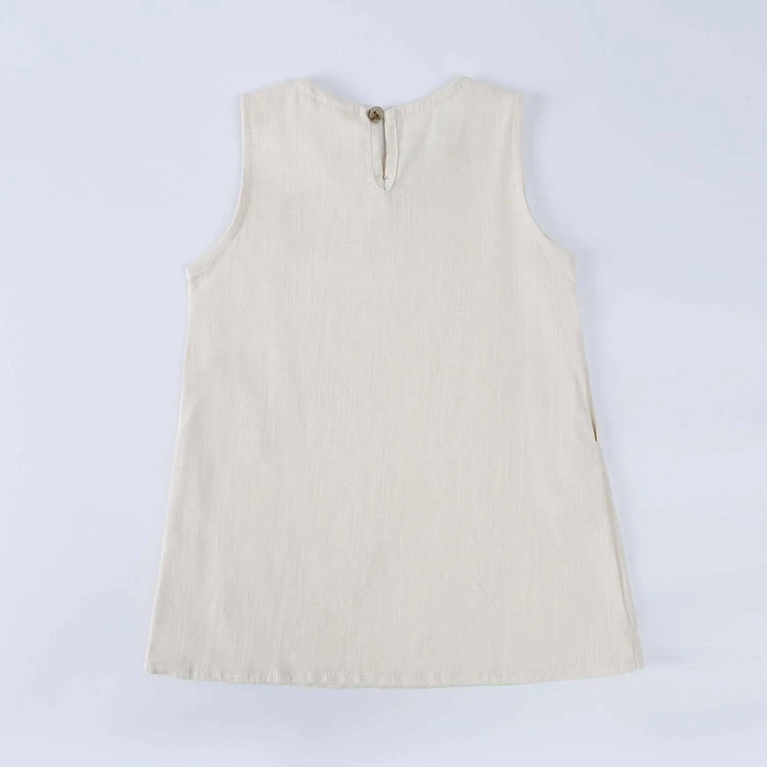 Girls Dress Cute Sleeveless Round Neck Pleated Mini Dress Casual 2025 Summer Beach Vacation Little Girls Dresses 1-7T