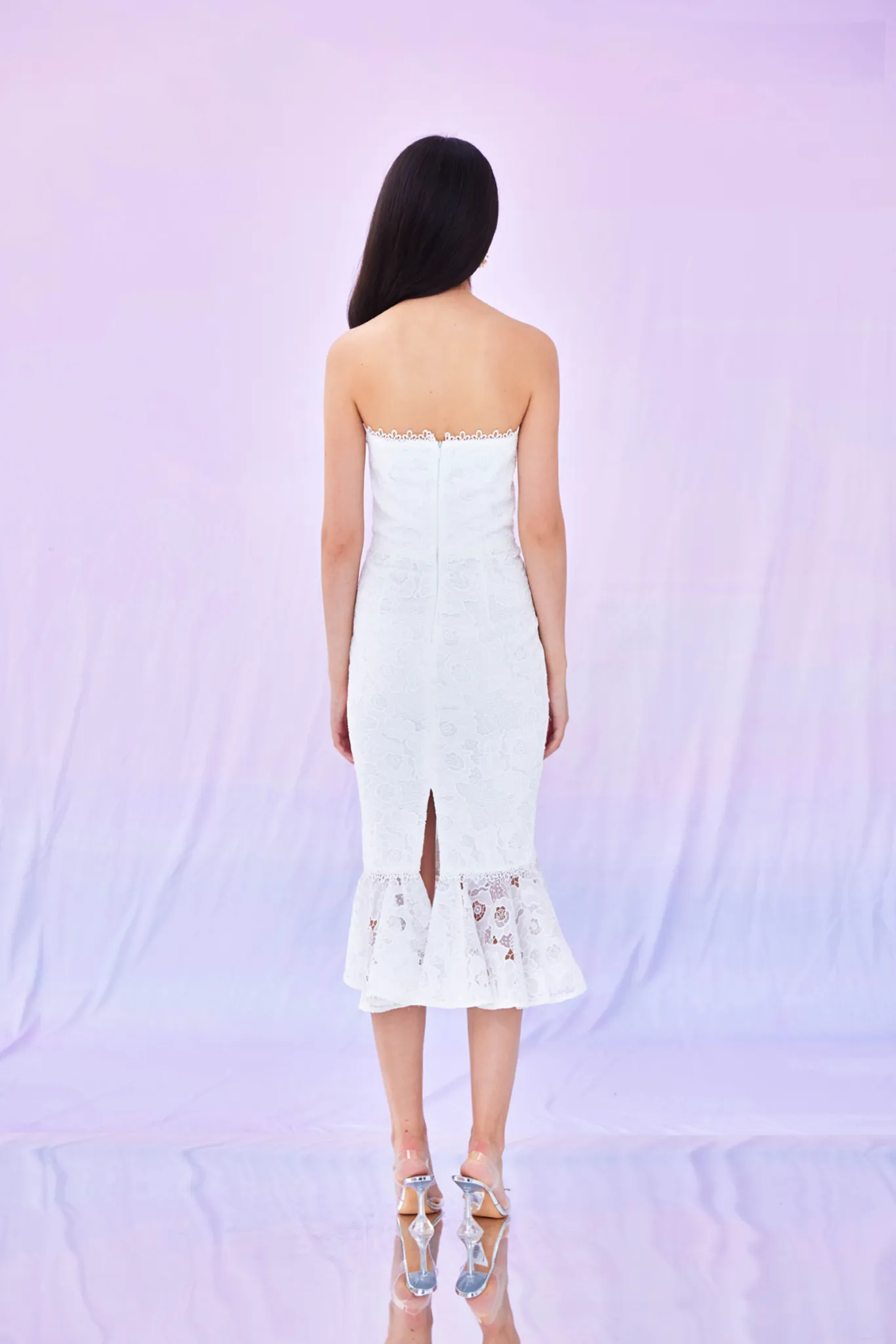 Gordana White Flower Mermaid Dress