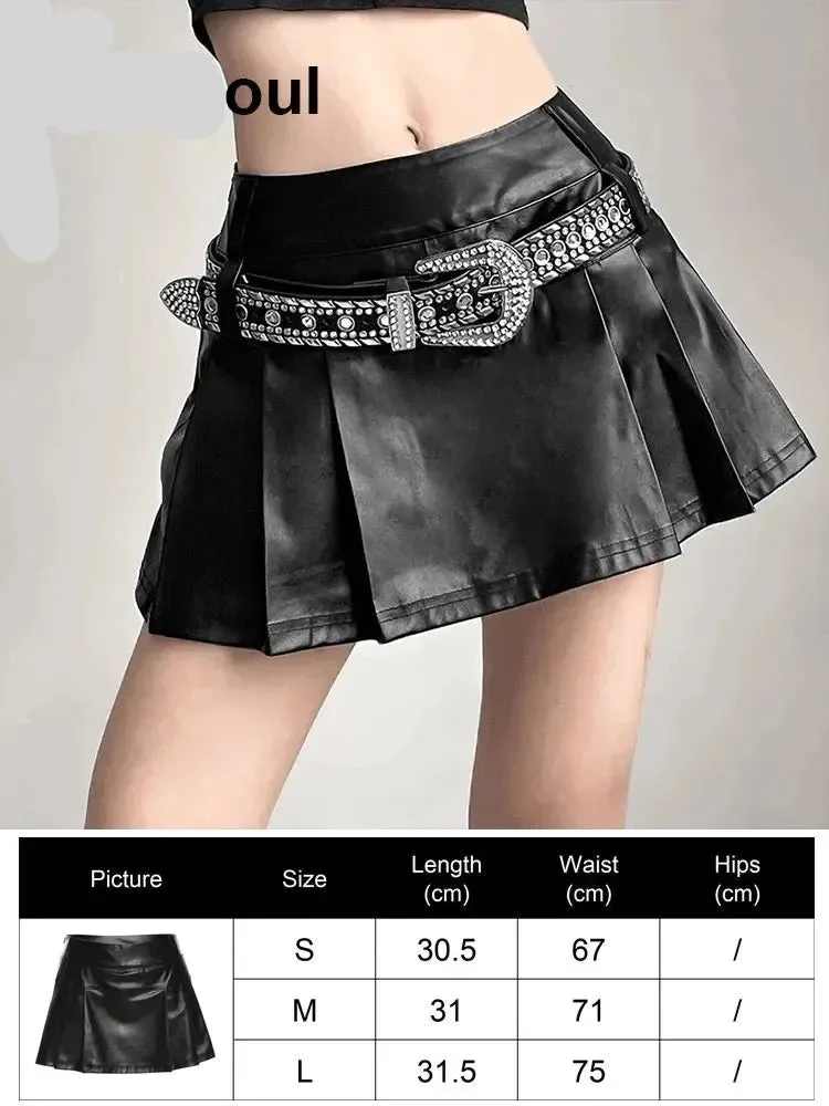 Gothic Mini Skirts Black High Waist Women Skirt 2024 New Y2k Style Harajuku Punk Goth Dark Grunge Streetwear Female Clothes