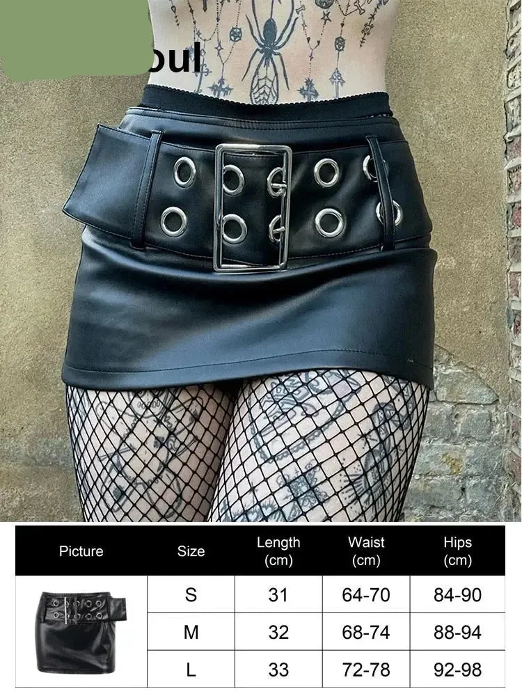 Gothic Mini Skirts Black High Waist Women Skirt 2024 New Y2k Style Harajuku Punk Goth Dark Grunge Streetwear Female Clothes
