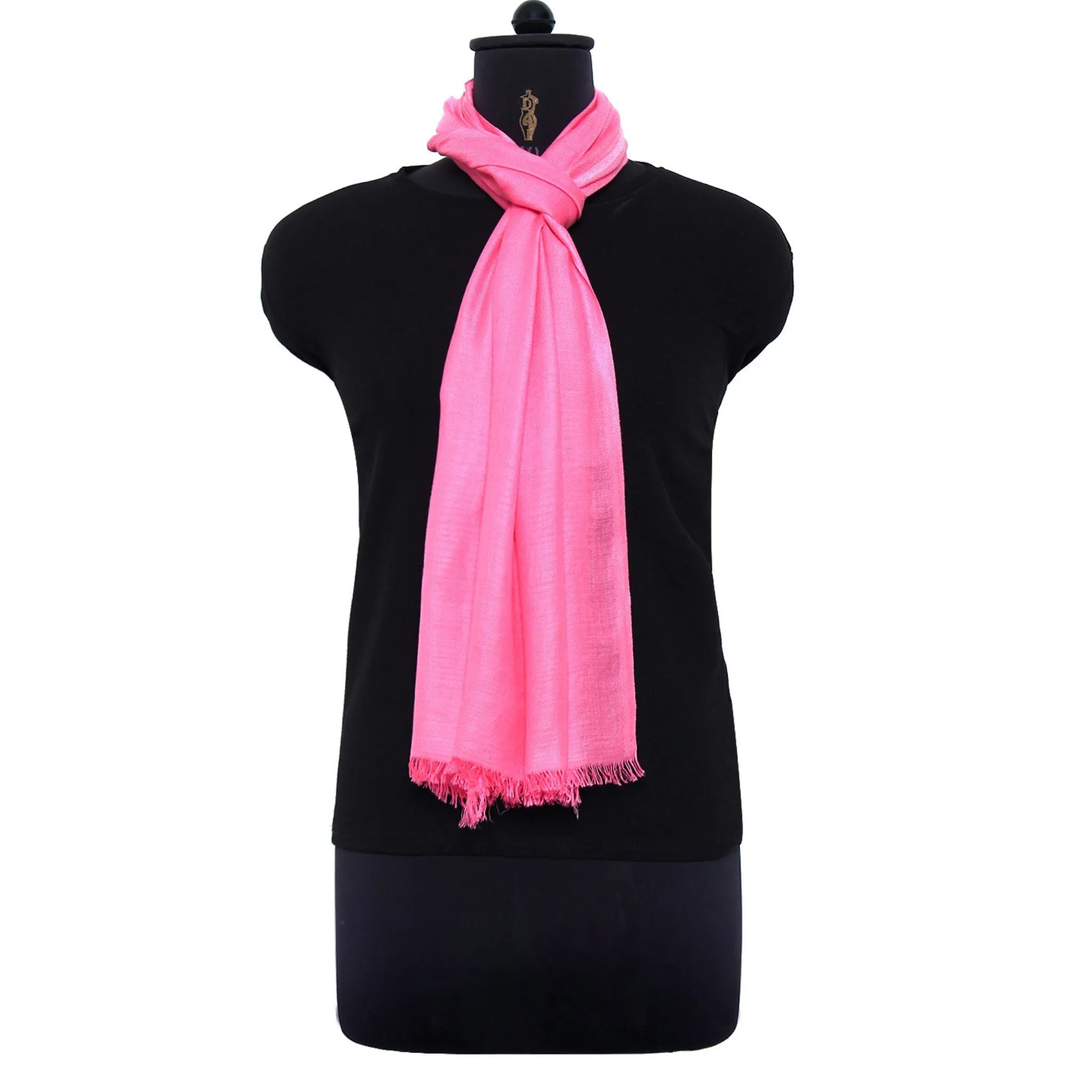 Handmade Pashmina Plain Diamond Weave Stole Scarf Shawl Wrap in Dark Pink