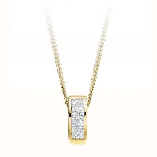 Harmony Collection Princess Cut Diamond Pendant 0.25ct