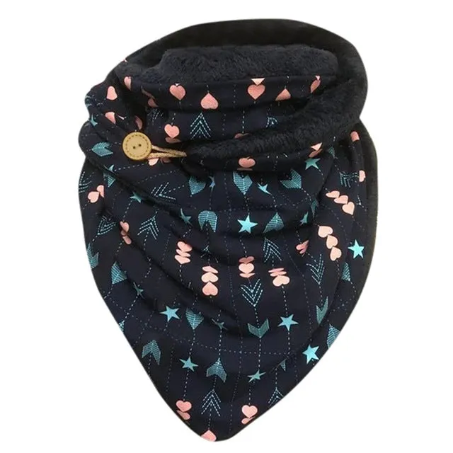 Heart Printting Scarf Women Winter