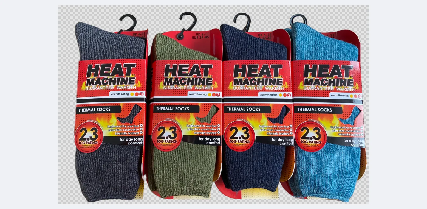 Heat Machine 2.3 TOG Mens Thermal Socks Brushed Inside