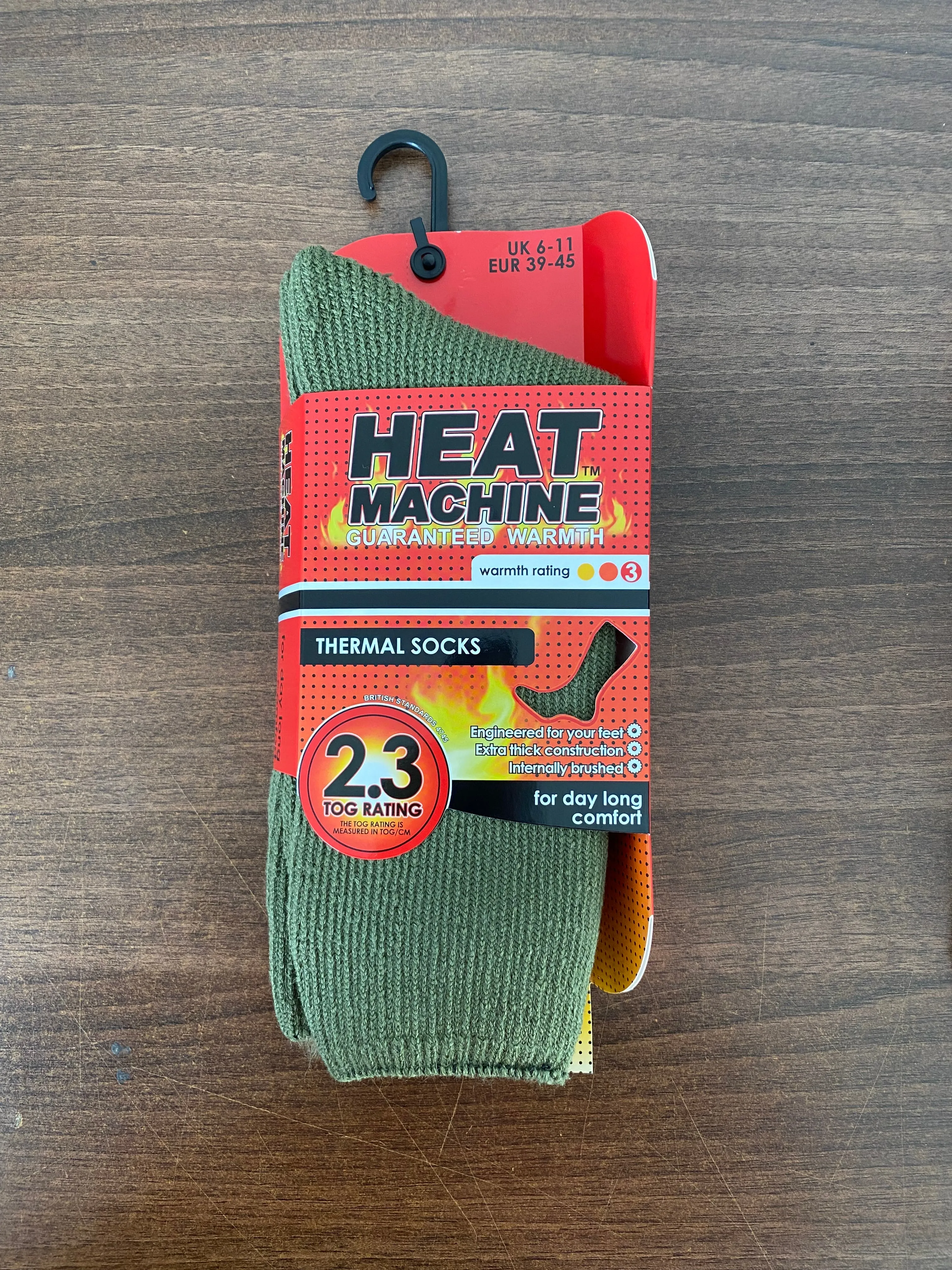 Heat Machine 2.3 TOG Mens Thermal Socks Brushed Inside