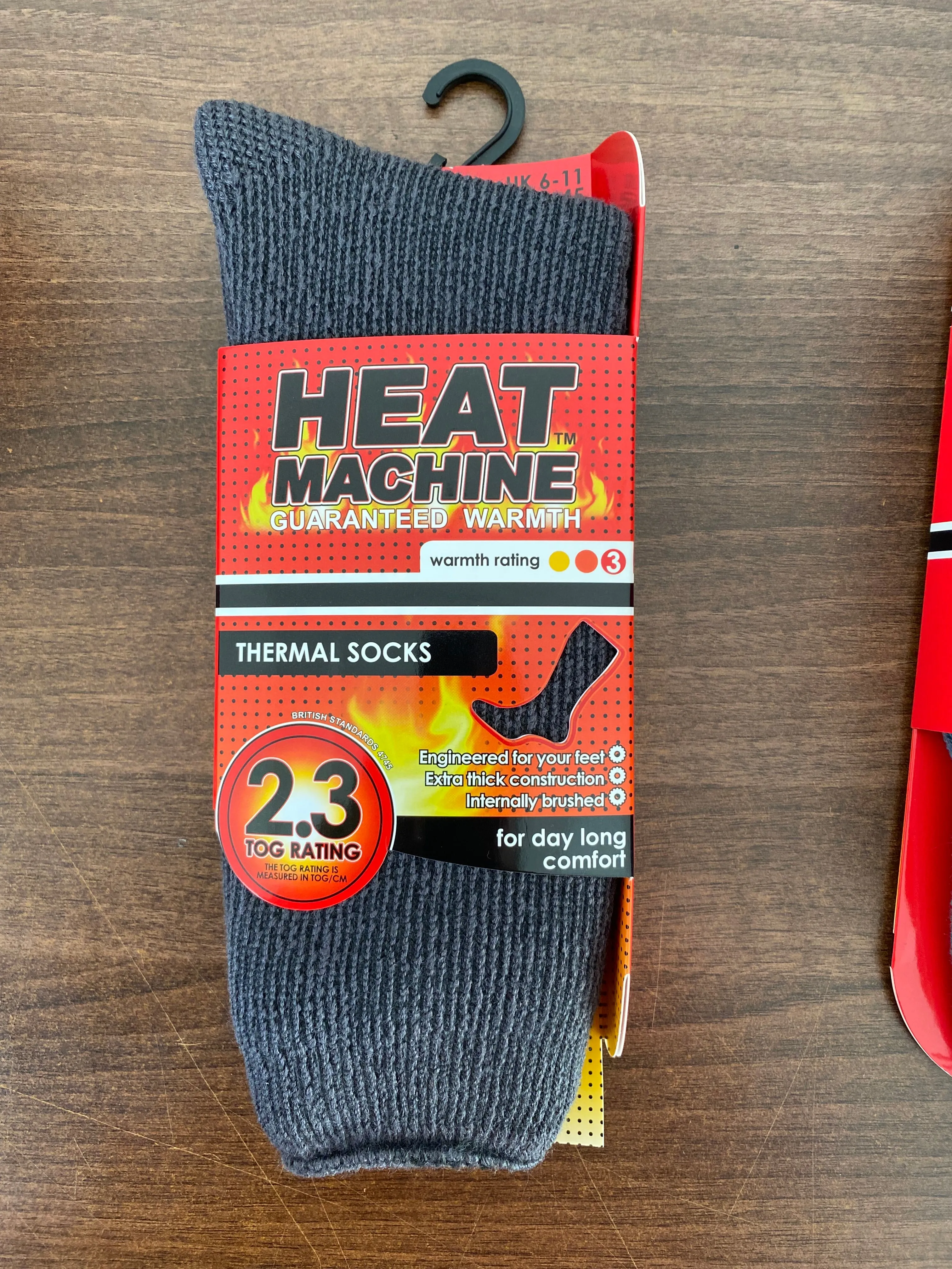 Heat Machine 2.3 TOG Mens Thermal Socks Brushed Inside