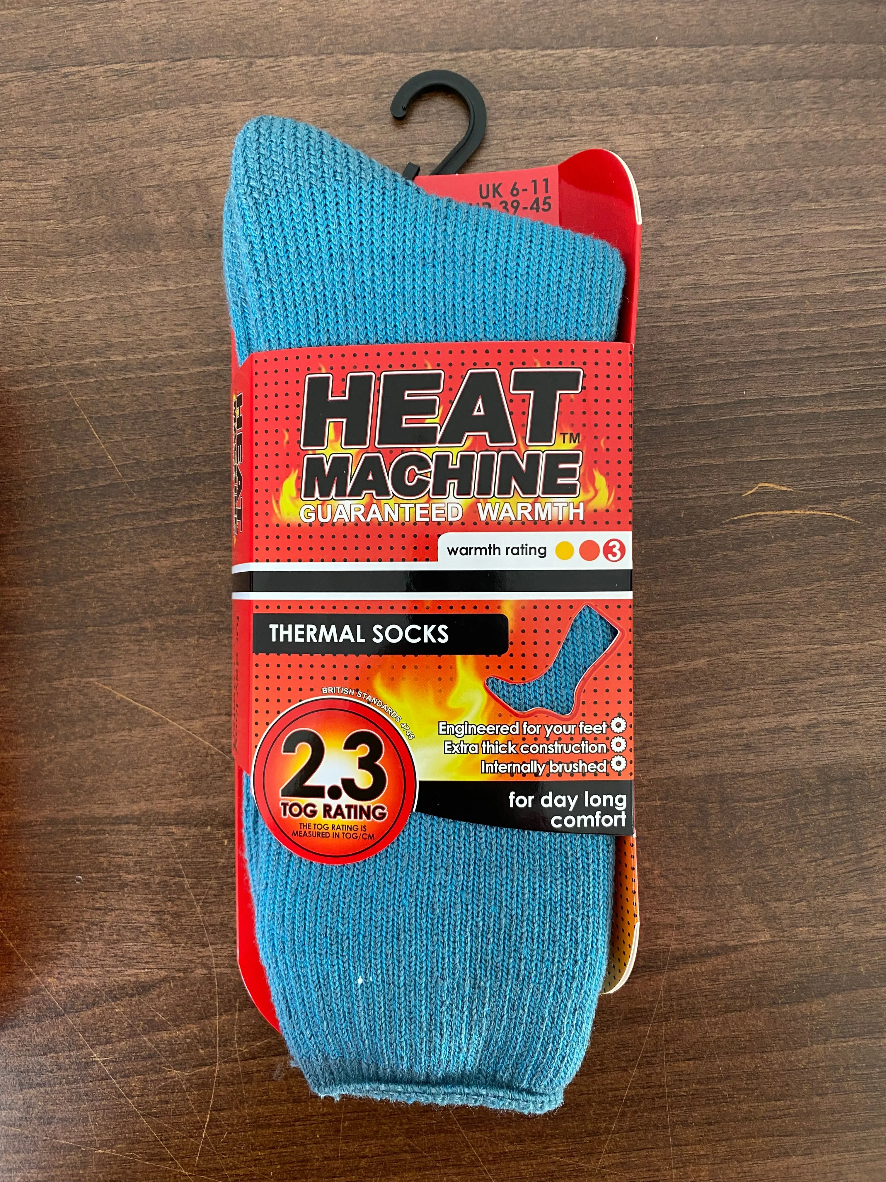 Heat Machine 2.3 TOG Mens Thermal Socks Brushed Inside