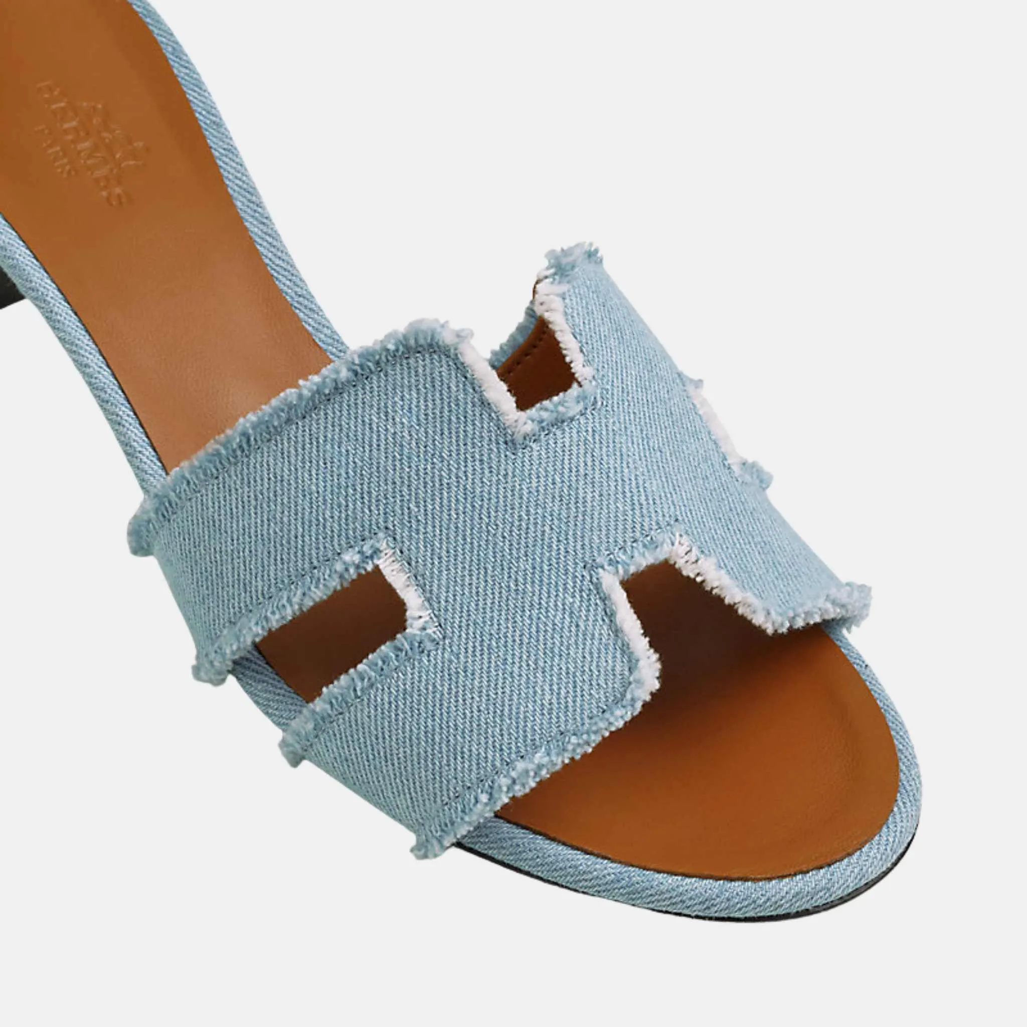 Hermes Oasis Sandal Fringed Denim
