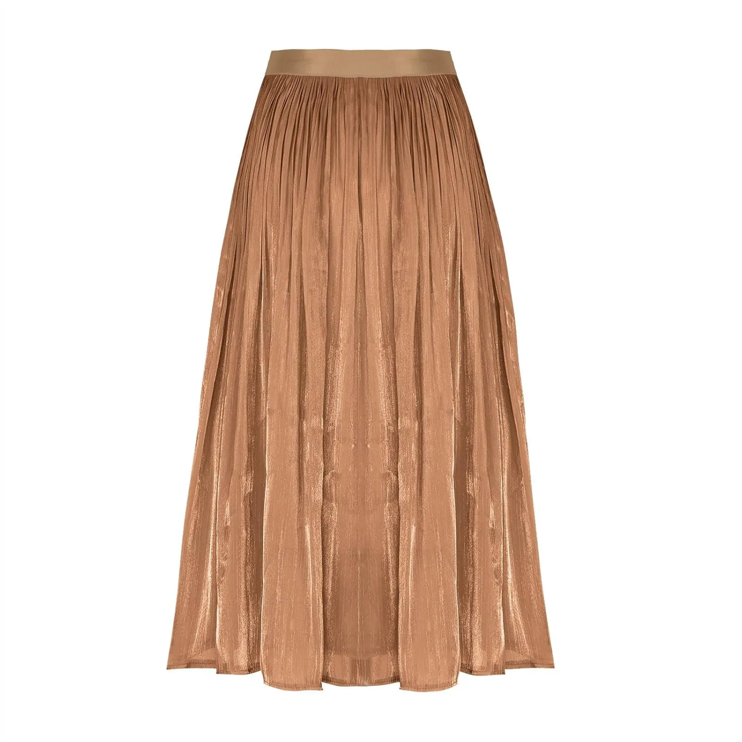 HGps8w Women's Streamer Tulle Skirts Elastic High Waist Pleated Mesh Flowy A-Line Party Midi Long Tutu Skirts