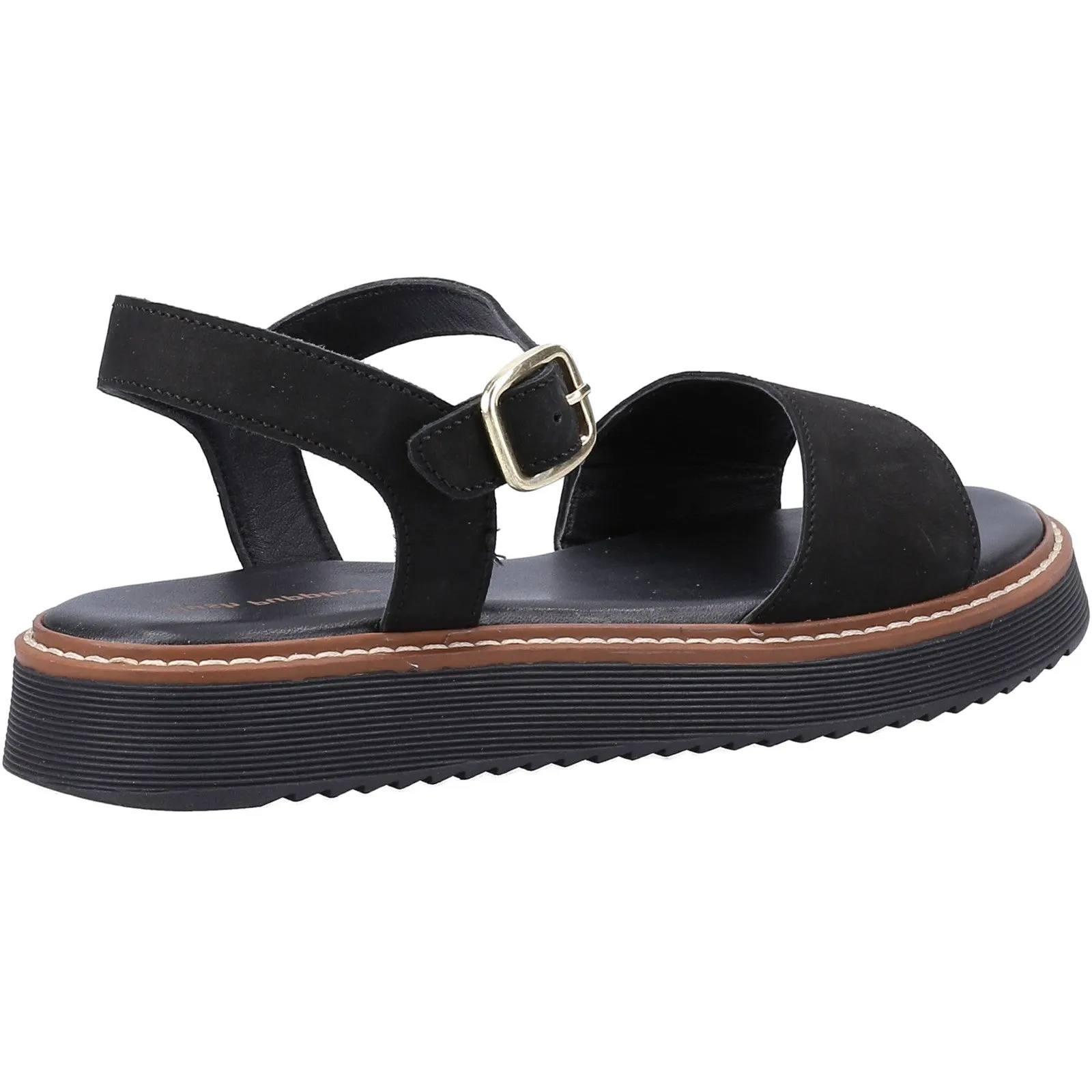 Hush Puppies Womens Cassie Leather Sandal - Black