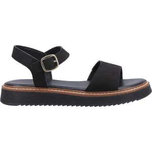 Hush Puppies Womens Cassie Leather Sandal - Black