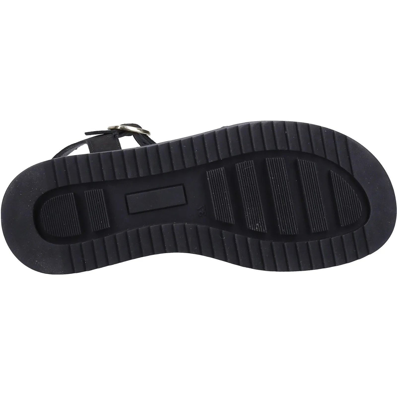Hush Puppies Womens Cassie Leather Sandal - Black