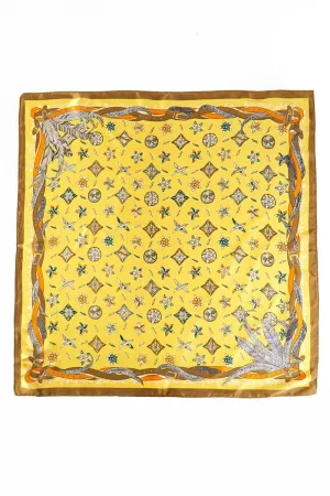 In Fine Feather Yellow Square Satin Scarf