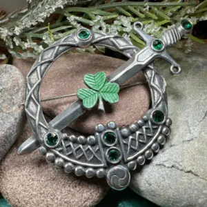 Irish Shamrock Shield Kilt Pin