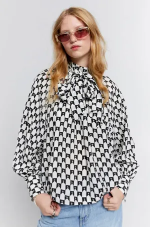 Karen Walker - Meadow Bow Top Monogram Black