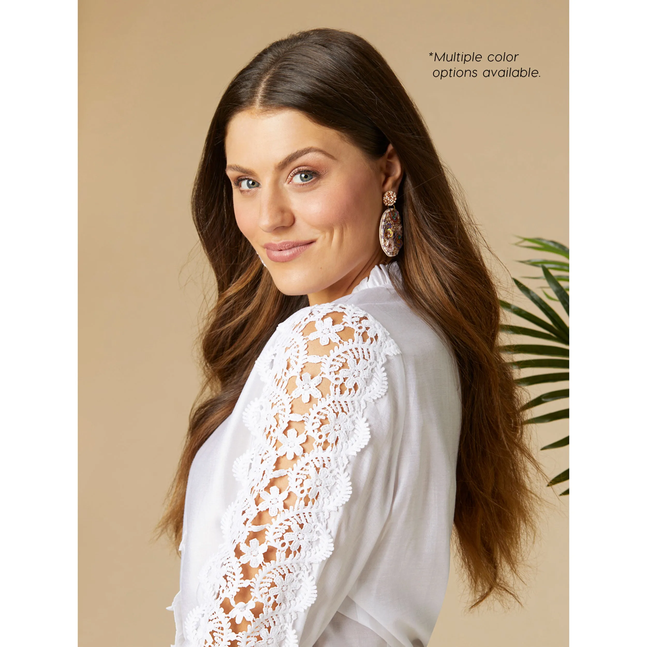 Kiana Top with Crochet Detail - White