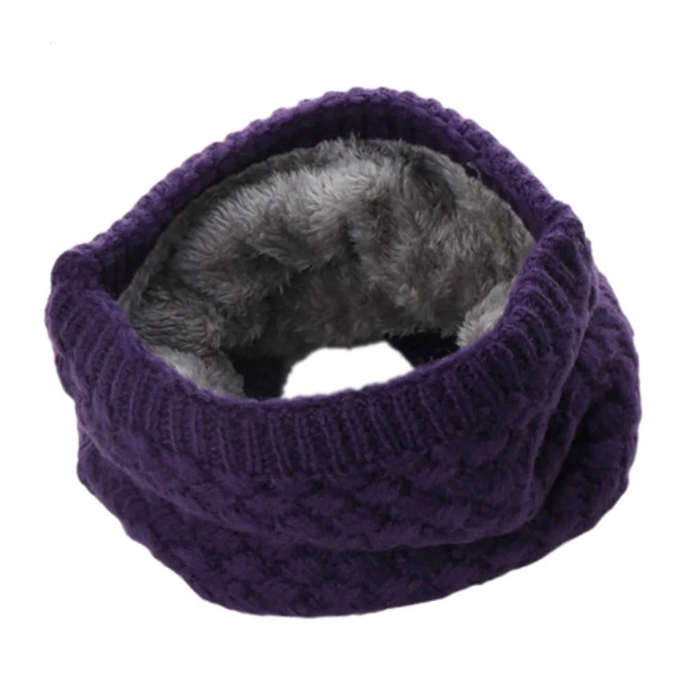 Knit Neck Warmer Soft Inner Layer 13 Colors/Patterns 20" Circumference