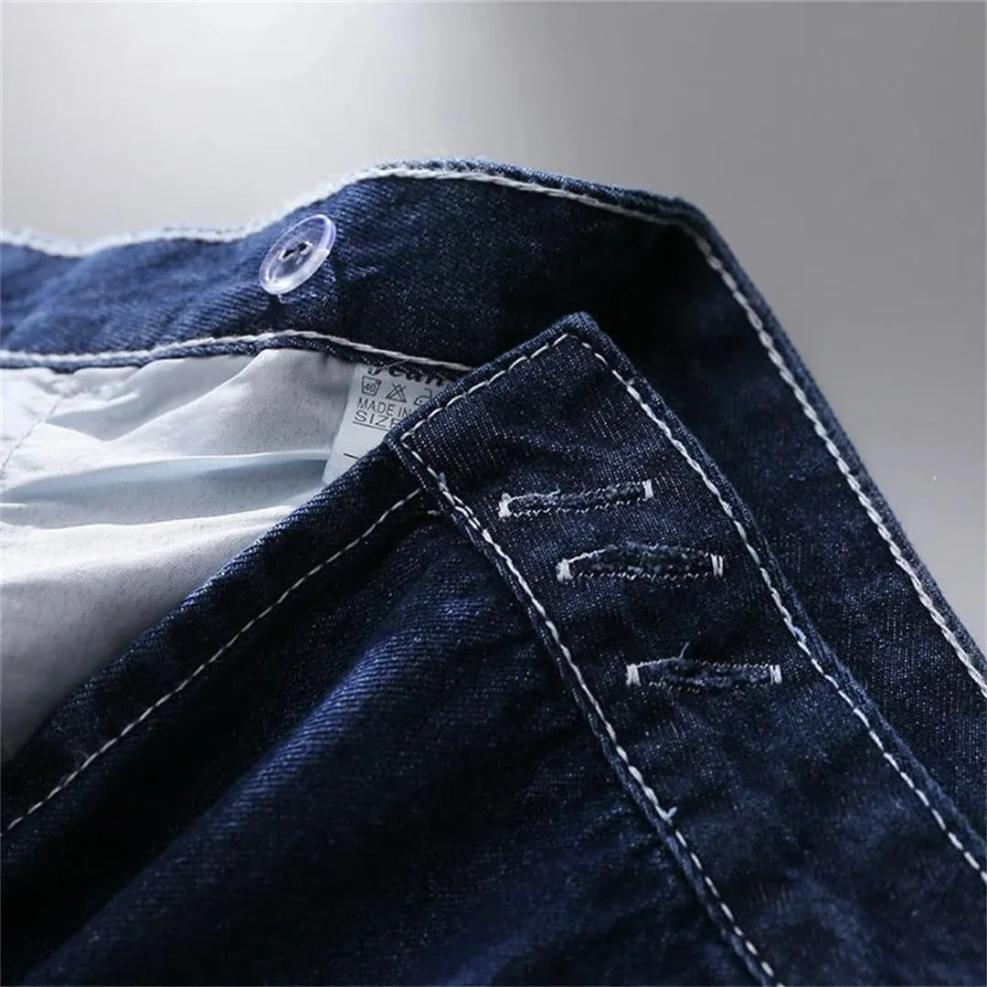 Korean Retro Long Maxi Denim Skirts High Waist Pockets Split Pleated Jeans Skirts