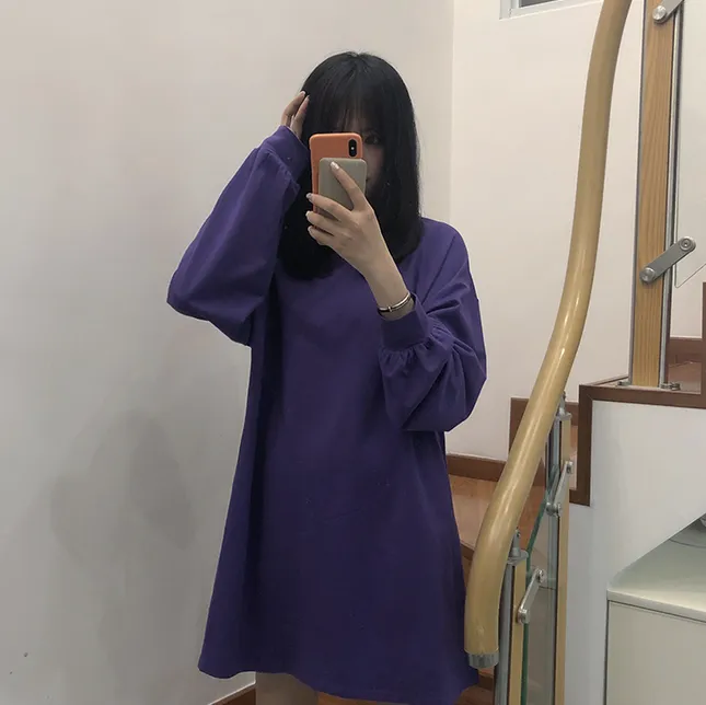 [Korean Style] 7 Color Casual Belted Mini Dress