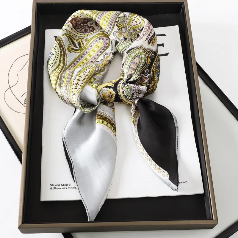 Lady Glams Silk Square Women Neck Scarves - Bandana
