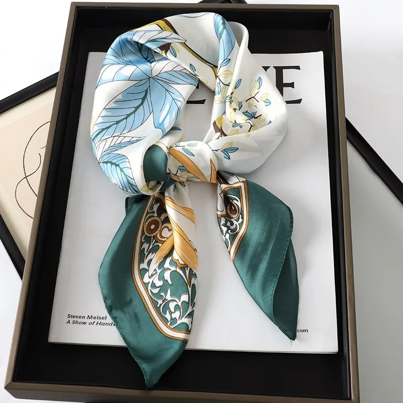 Lady Glams Silk Square Women Neck Scarves - Bandana