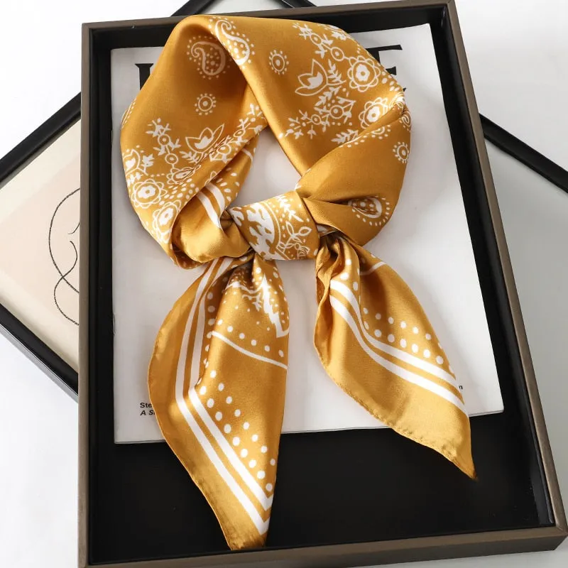 Lady Glams Silk Square Women Neck Scarves - Bandana