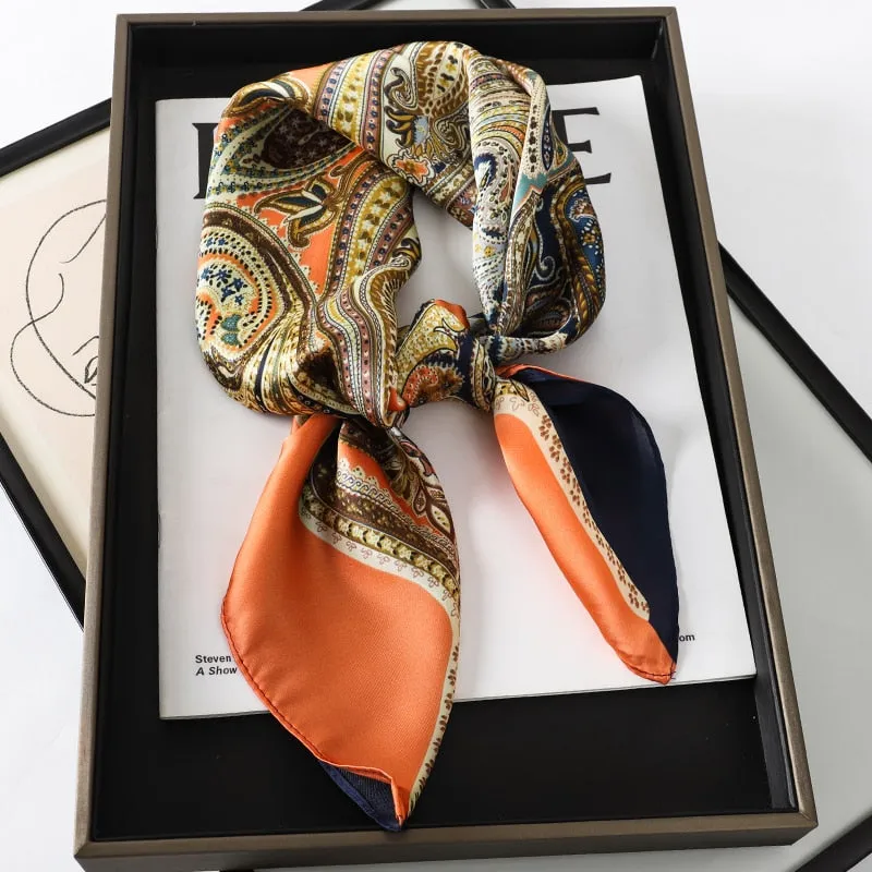 Lady Glams Silk Square Women Neck Scarves - Bandana