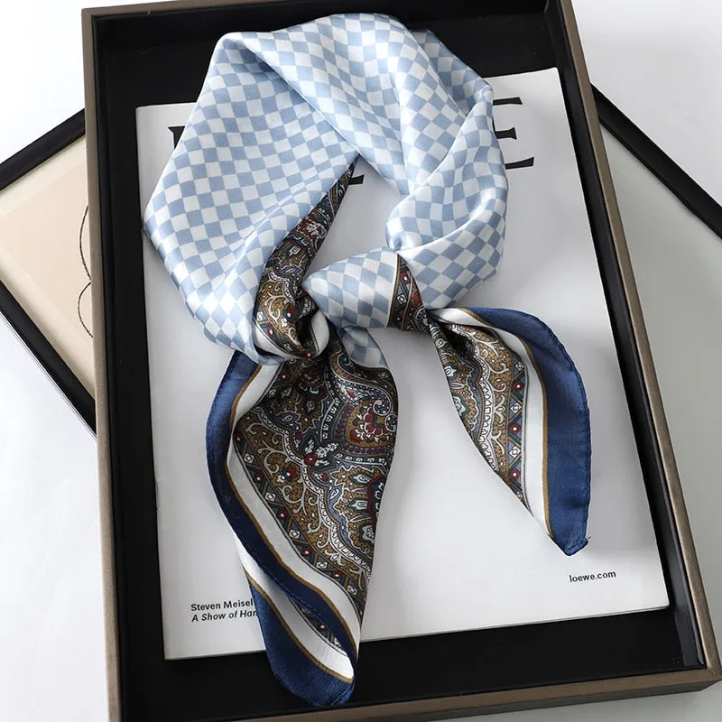 Lady Glams Silk Square Women Neck Scarves - Bandana