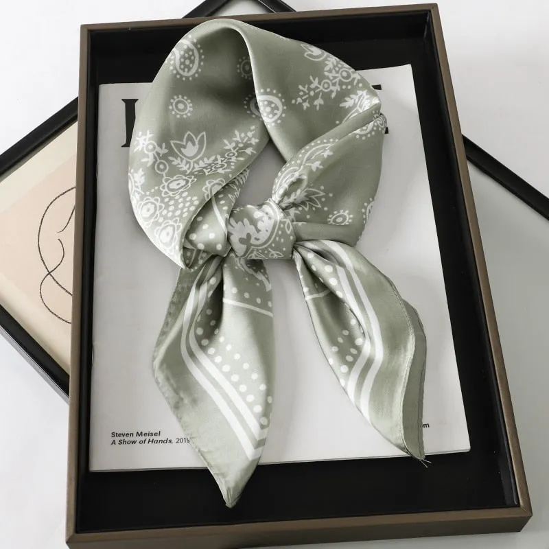Lady Glams Silk Square Women Neck Scarves - Bandana