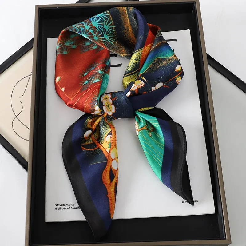 Lady Glams Silk Square Women Neck Scarves - Bandana