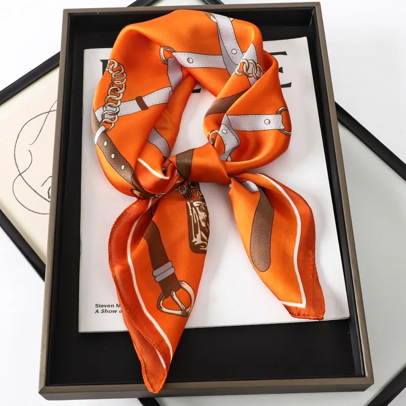 Lady Glams Silk Square Women Neck Scarves - Bandana