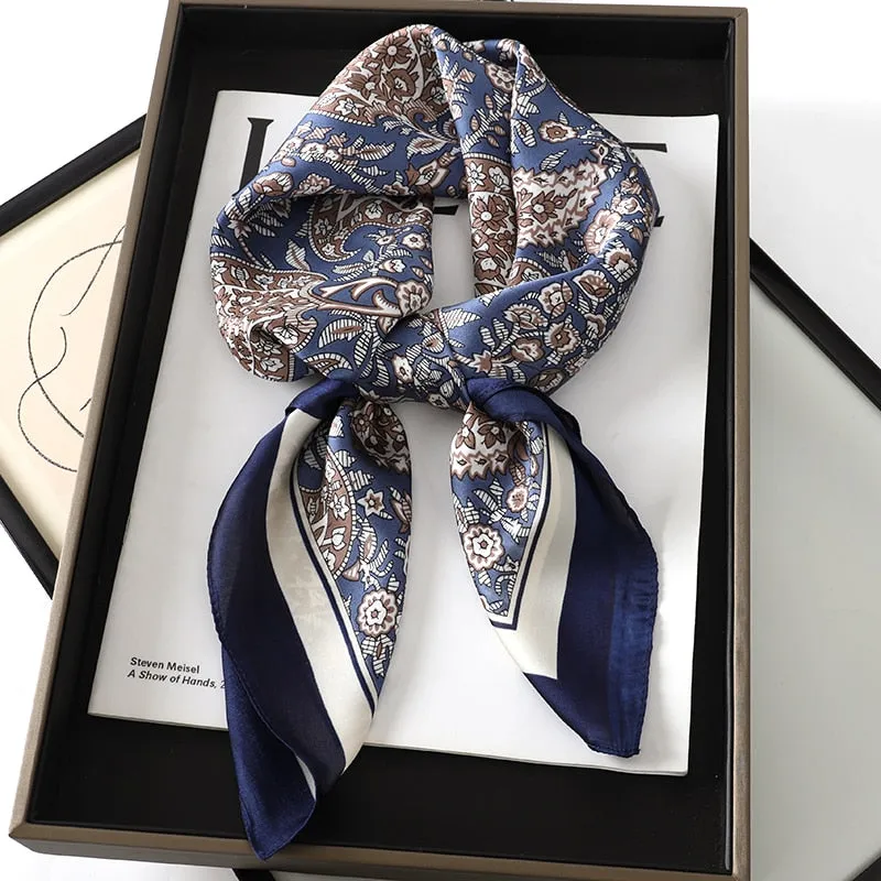 Lady Glams Silk Square Women Neck Scarves - Bandana