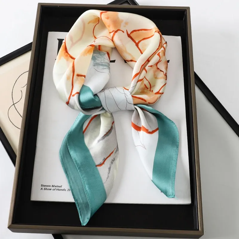 Lady Glams Silk Square Women Neck Scarves - Bandana