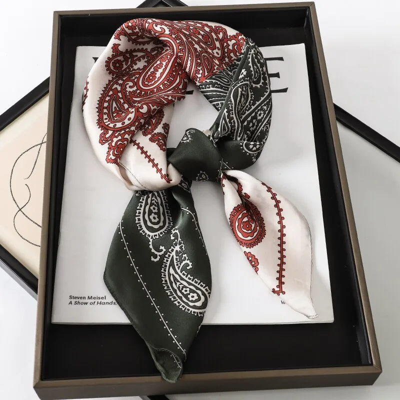 Lady Glams Silk Square Women Neck Scarves - Bandana