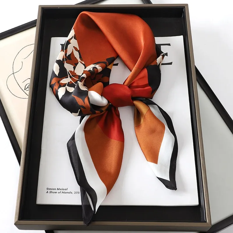 Lady Glams Silk Square Women Neck Scarves - Bandana