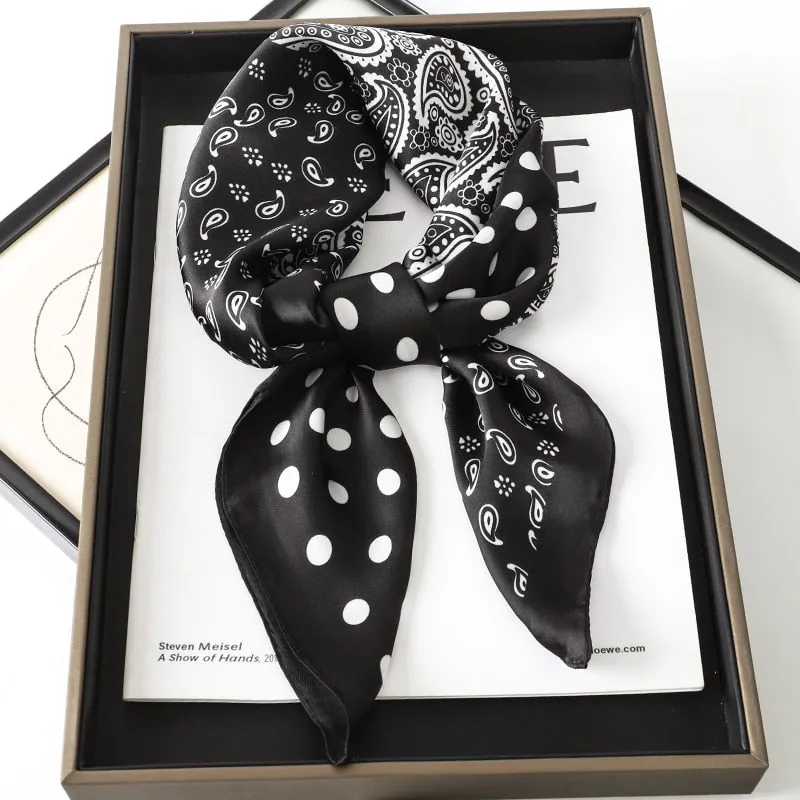 Lady Glams Silk Square Women Neck Scarves - Bandana