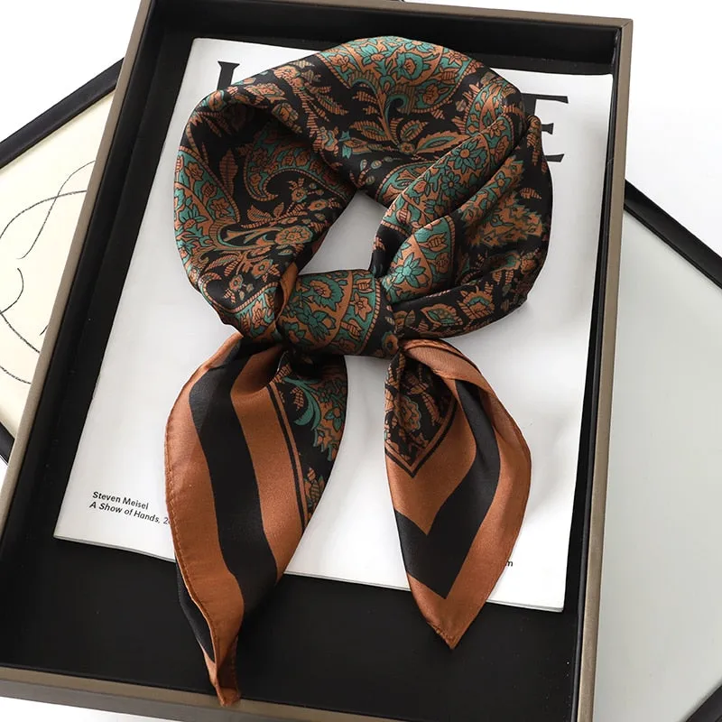 Lady Glams Silk Square Women Neck Scarves - Bandana