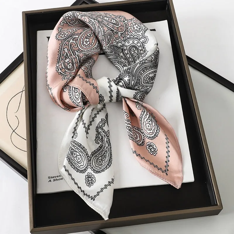 Lady Glams Silk Square Women Neck Scarves - Bandana