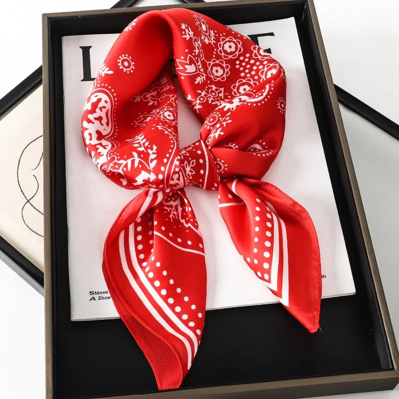 Lady Glams Silk Square Women Neck Scarves - Bandana
