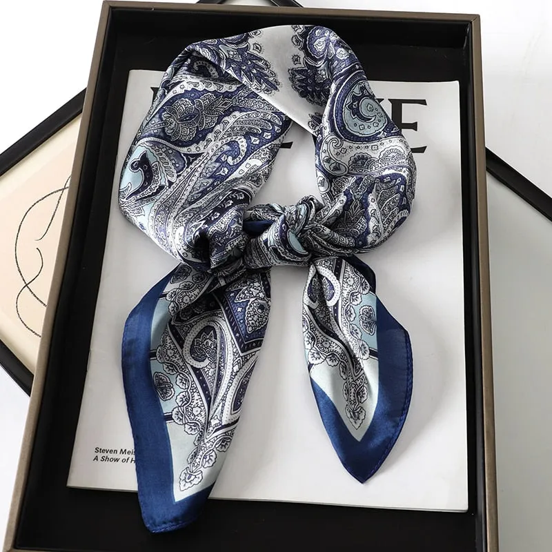 Lady Glams Silk Square Women Neck Scarves - Bandana