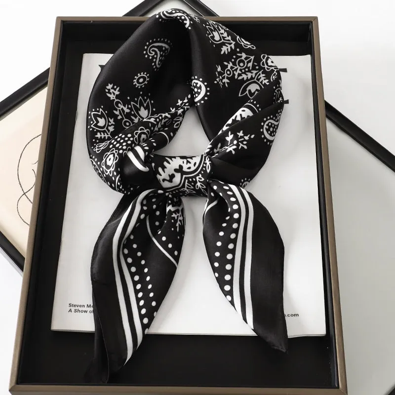 Lady Glams Silk Square Women Neck Scarves - Bandana