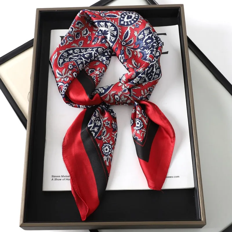 Lady Glams Silk Square Women Neck Scarves - Bandana