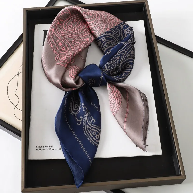 Lady Glams Silk Square Women Neck Scarves - Bandana