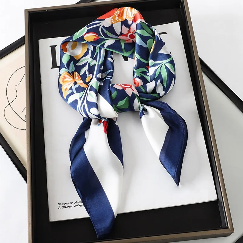 Lady Glams Silk Square Women Neck Scarves - Bandana