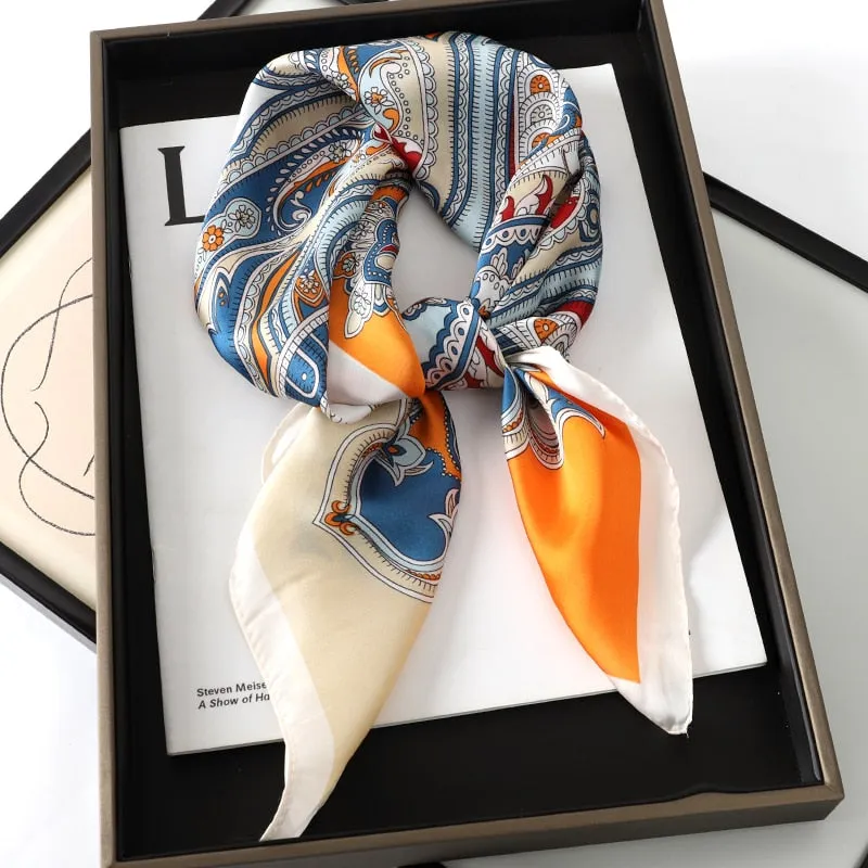 Lady Glams Silk Square Women Neck Scarves - Bandana