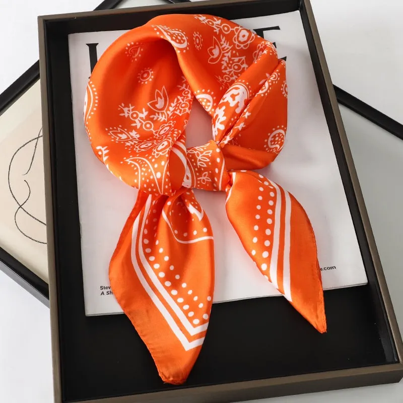 Lady Glams Silk Square Women Neck Scarves - Bandana