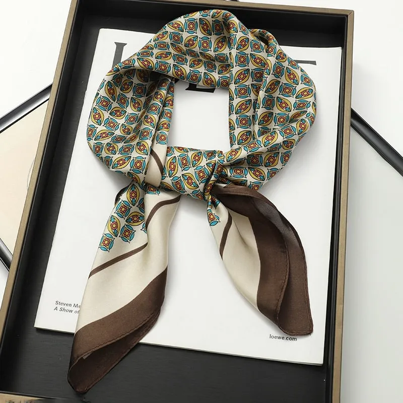 Lady Glams Silk Square Women Neck Scarves - Bandana