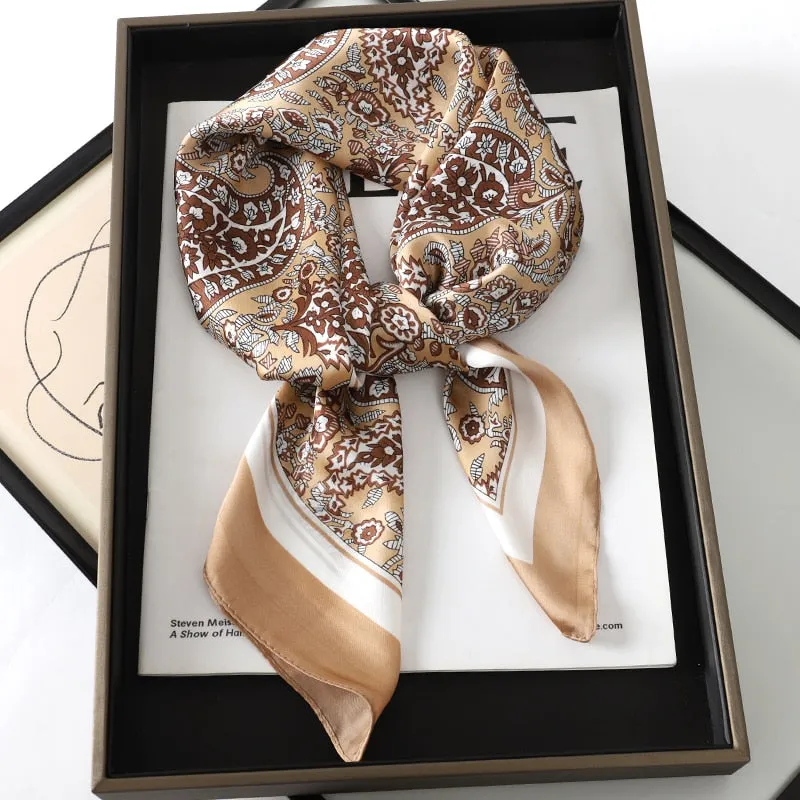 Lady Glams Silk Square Women Neck Scarves - Bandana