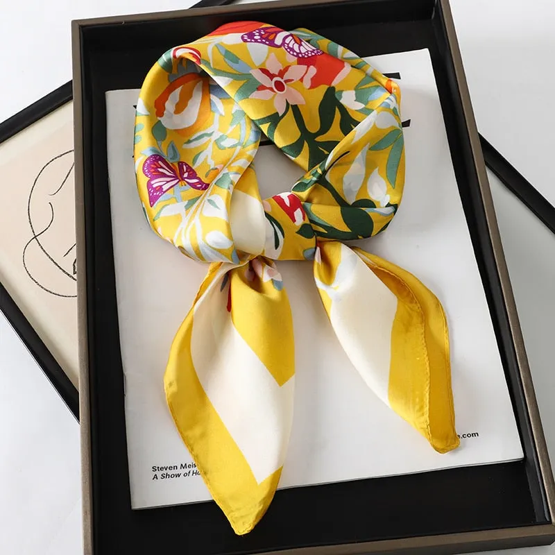 Lady Glams Silk Square Women Neck Scarves - Bandana