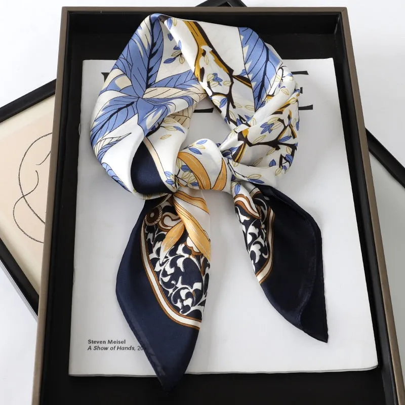 Lady Glams Silk Square Women Neck Scarves - Bandana